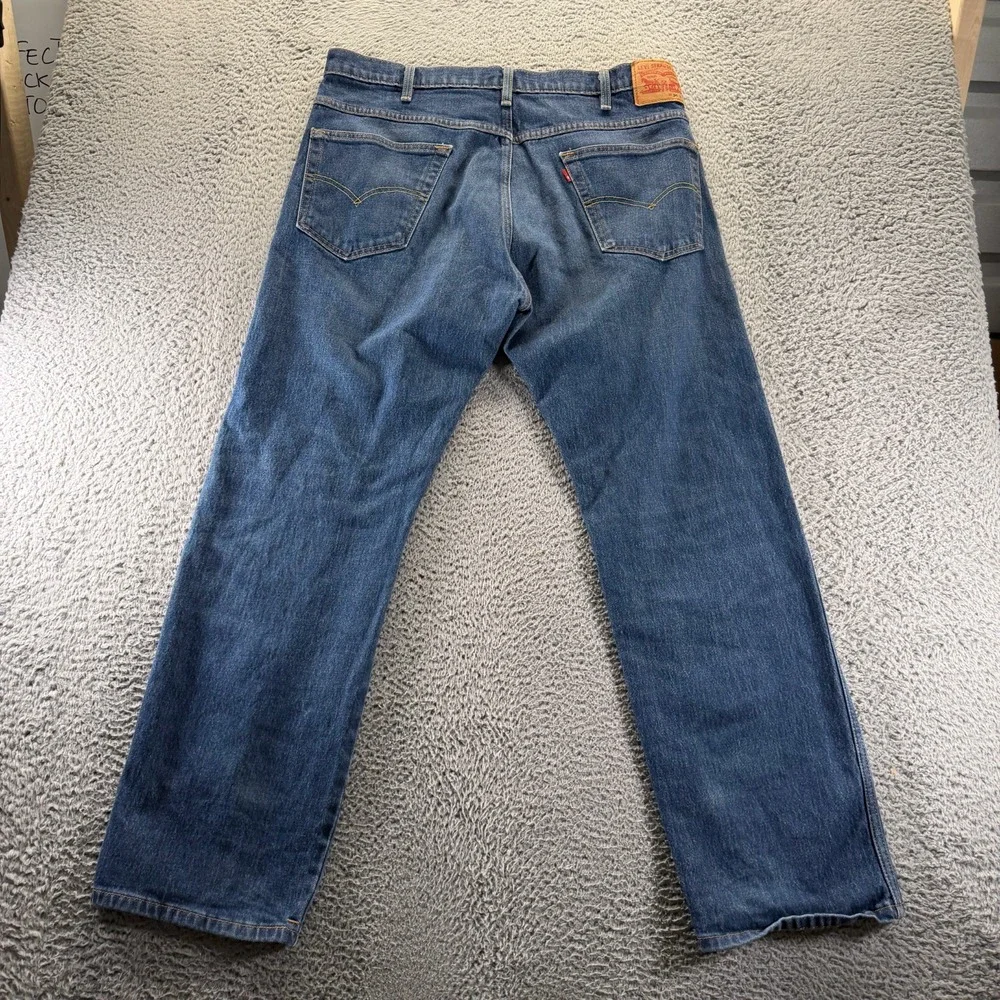 Levi's Jeans Mens 38x34‎ Blue Cotton Denim Straight Leg Workwear Faded Stretch